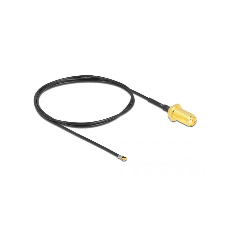 Delock SMA -> MHF 4L F/M antenna kábel 0.5m fekete 1.37 (12666)