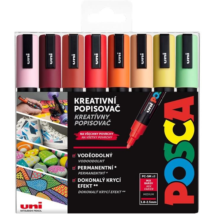 UNI Posca 5M 8 pcs summer tones (8594157938214)