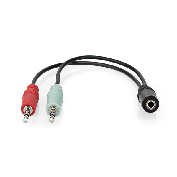 Nedis CAGB22160BK02 2x3.5mm Jack apa - 3.5mm Jack anya Kábel (0.12m)