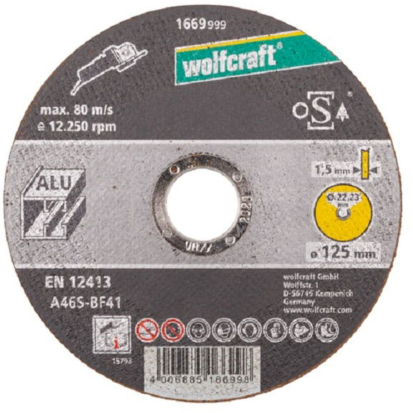 WOLFCRAFT Vágókorong alumíniumhoz, 125 mm