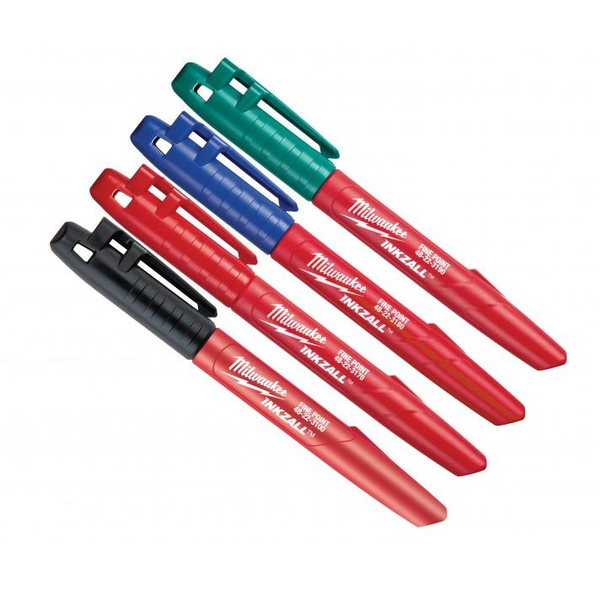 Popisovač Permanentní 4 Pero Stavitelné Černá Červená Rychleschnoucí