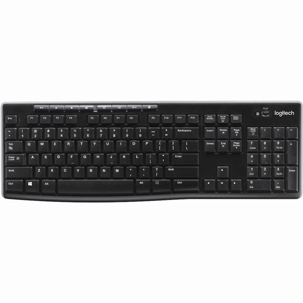 Logitech Wireless Keyboard K270 tastatur RF trådløst QWERTZ Tysk Sort