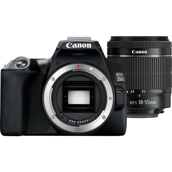 Canon EOS 250D + EF-S 18-55mm f/3.5-5.6 III Комплект камера с рефлекс единични лещи (SLR) 24,1 MP CMOS 6000 x 4000 пиксела Черен