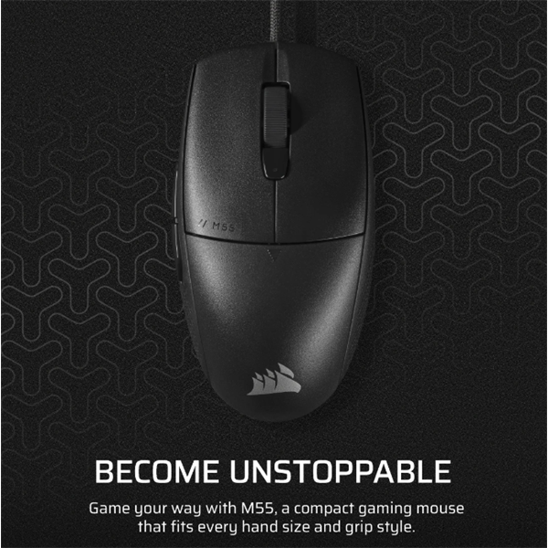 CORSAIR M55 Lightweight Vezetékes Gaming Egér, 16000 DPI, Fekete