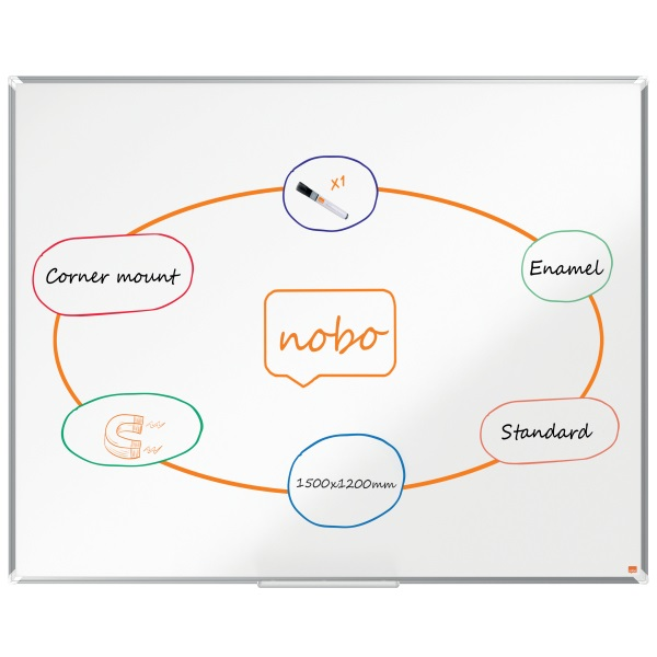 Nobo Premium Plus whiteboard 1476 x 1167 mm Emaille Magnetisch