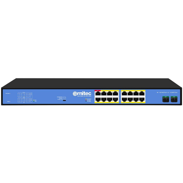 Ernitec ELECTRA-U16-1GB-285W switch di rete Non gestito Gigabit Ethernet (10/100/1000) Supporto Power over Ethernet (PoE)