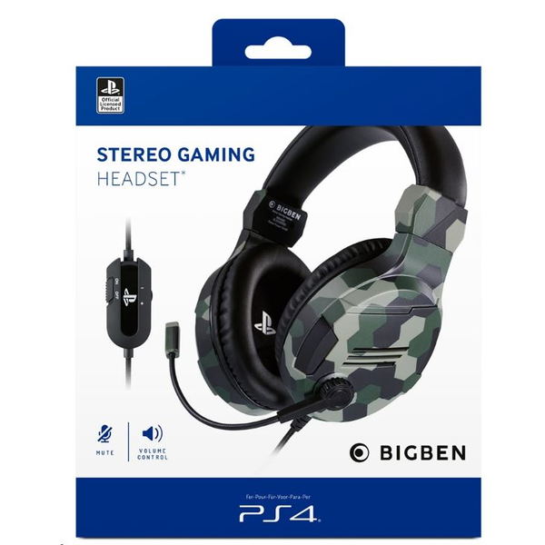 Nacon BIGBEN Gaming Headset V3 MoroGreen minijack sluchátka 2.2m PC PS4 PS5