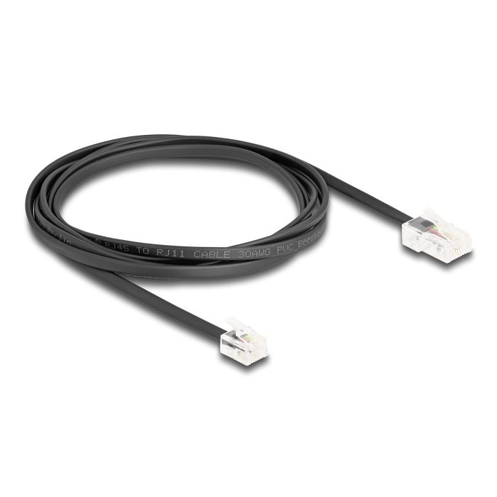 Delock telefon kábel RJ45 apa - RJ11 apa 2m fekete (88036) (delock88036)