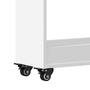 fehér szerelt fa szekrény kerekekkel 60 x 22 x 79 cm