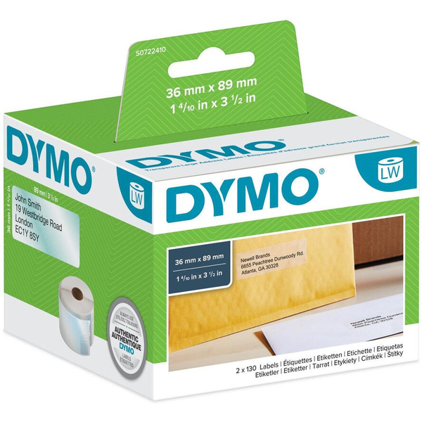 Dymo LabelWriter ORIGINAL адресни етикети 26x89mm, 1 ролка с 260 постоянно залепване, S0722410