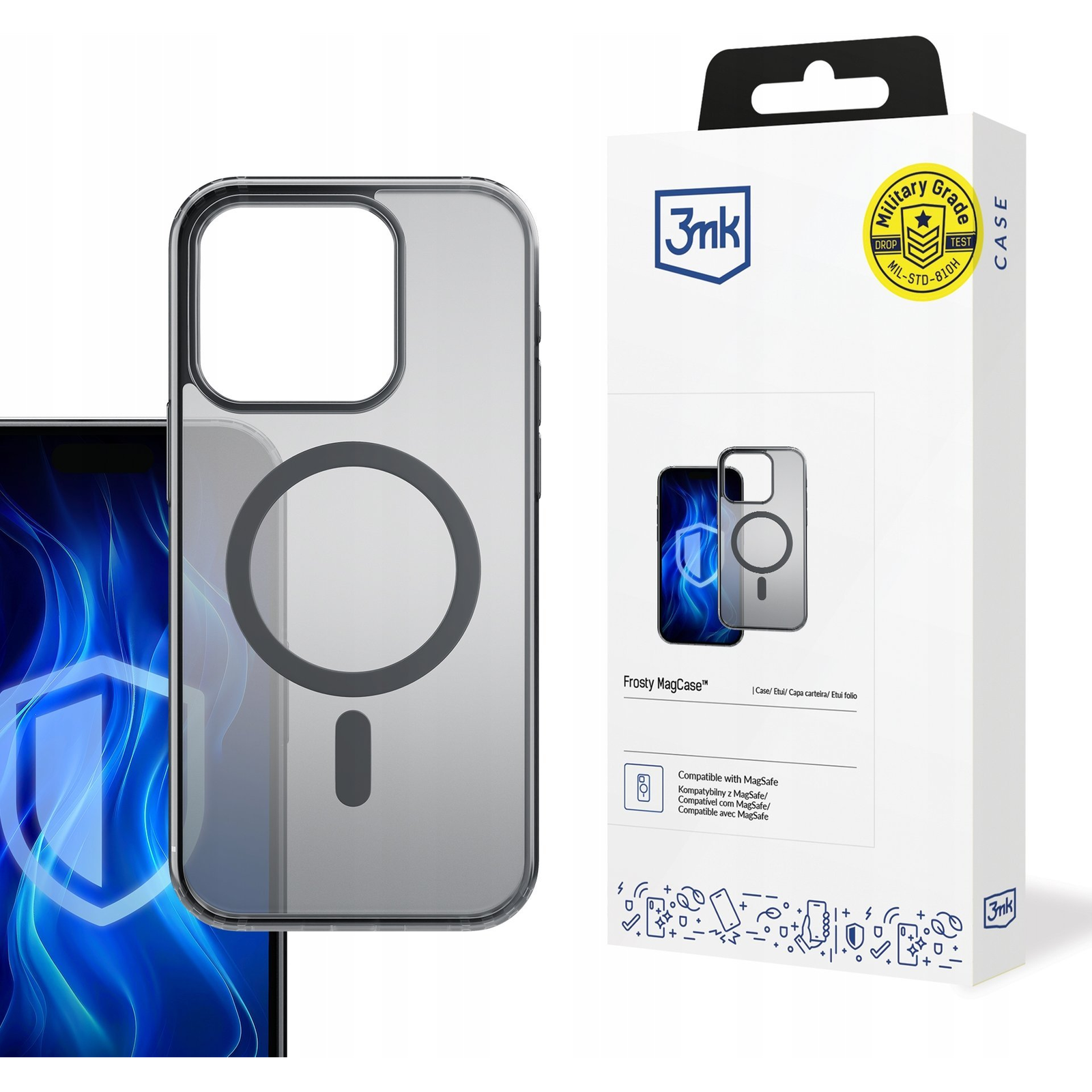 3mk Frosty MagCase Fekete Apple iPhone 16 Pro Max (5903108596237)