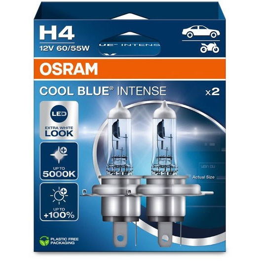 OSRAM H4 Cool Blue Intense Next Generation, 12V, 60/55W, P43t, Duobox (64193CBN-2HB)