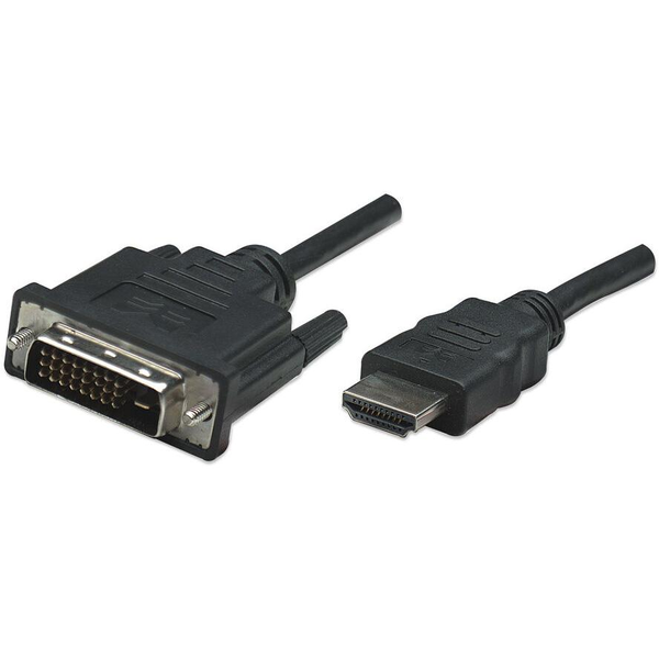 Manhattan 322782 videokabel adapter 1 m HDMI Type A (Standard) DVI-D Sort