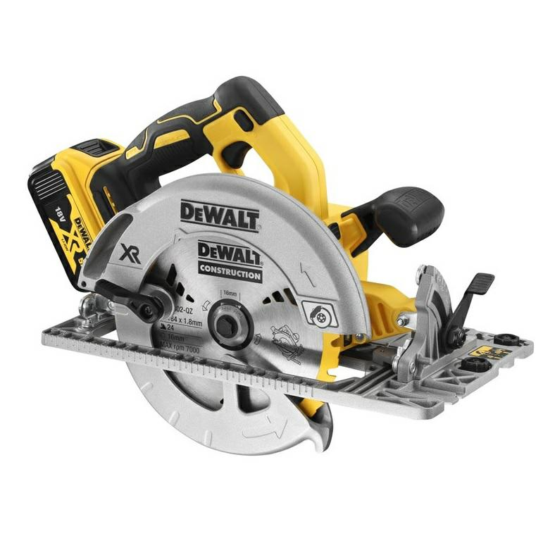 DeWalt DCS572P2-QW akkus körfűrész 18 V | Körfűrészlap 184 mm x 16 mm | Vágás max. 58 mm | Szénkefementes | 2 x 5 Ah akku + töltő | TSTAK kofferben (DCS572P2-QW)