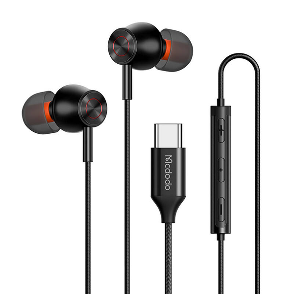 MCDODO DRÁTOVÁ SLUCHÁTKA PRO TELEFON S MIKROFONEM KANÁLOVÁ S USB-C DAC
