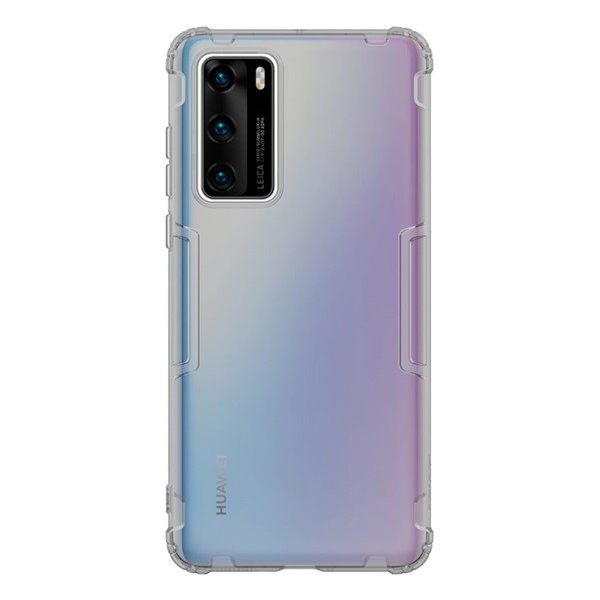 NILLKIN NATURE szilikon telefonvédő (közepesen ütésálló, légpárnás sarok, 0.6 mm, ultravékony) SZÜRKE [Huawei P40] (5996457948970)