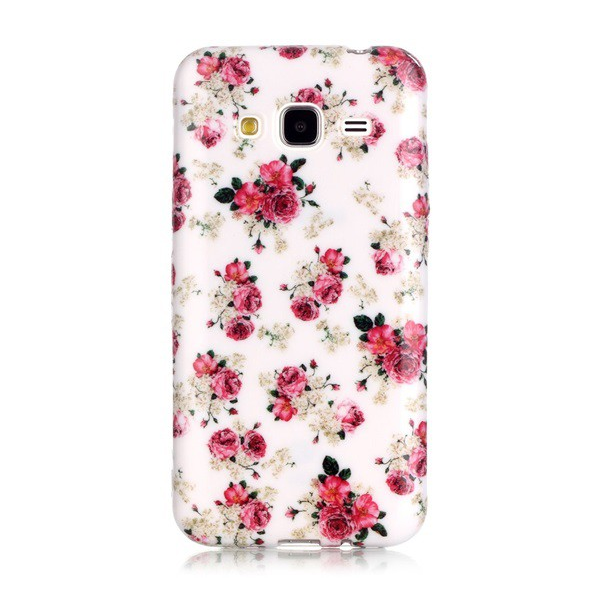 Szilikon telefonvédő (rózsa minta) FEHÉR [Samsung Galaxy J3 (2016) SM-J320] (5996457658190)