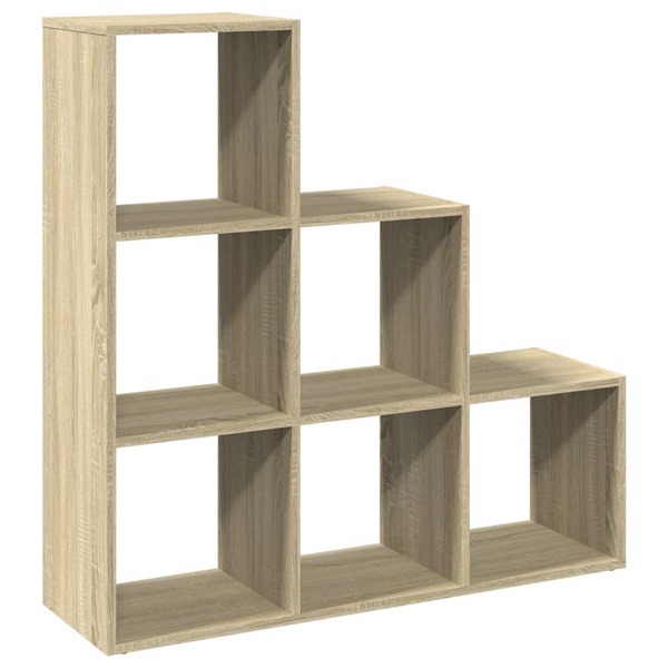 vidaXL 3 szintes sonoma tölgy fa térelválasztó könyvespolc 99x29x99 cm