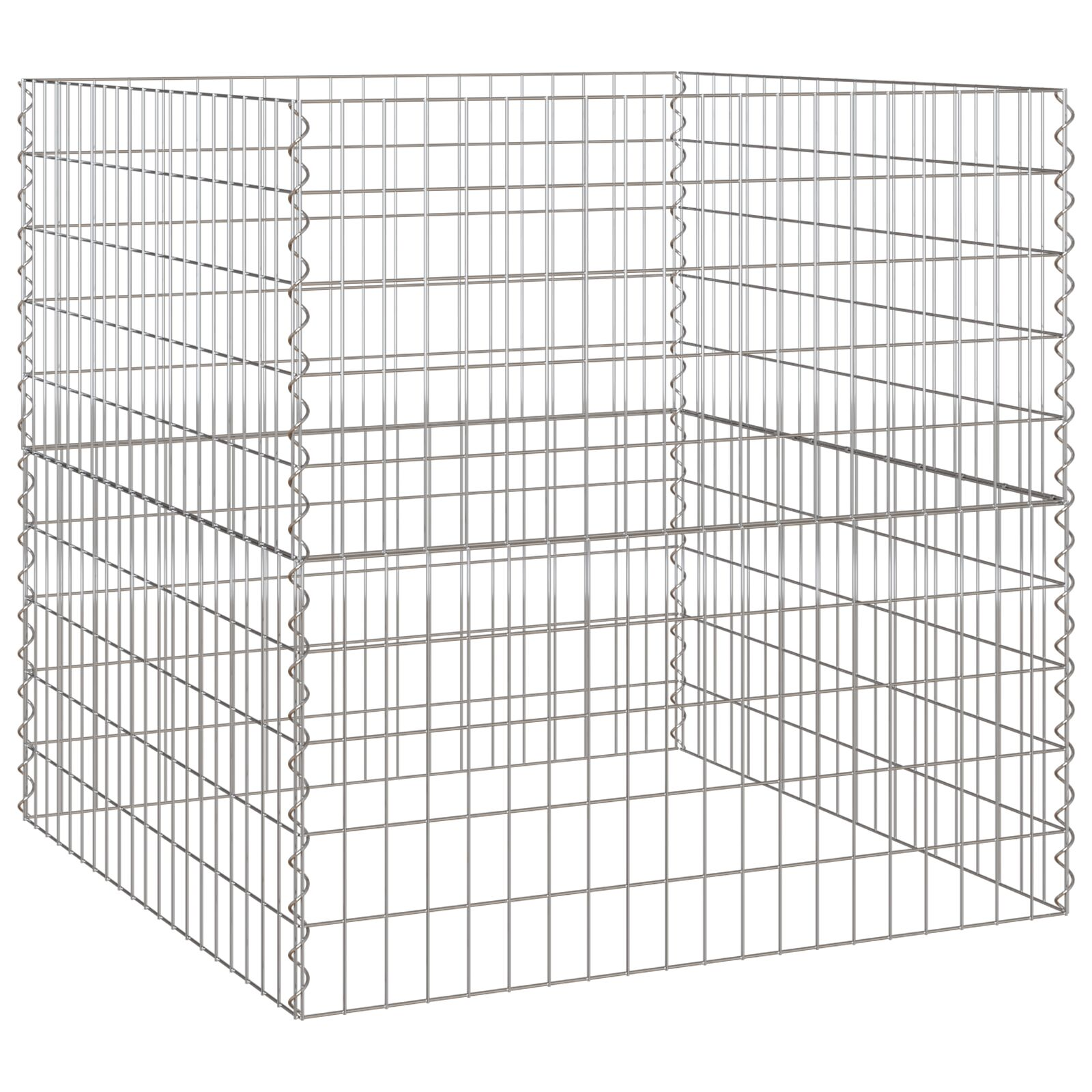 Kerti Komposztáló 100x100x100 cm Horganyzott Acél Négyzet (42010831)