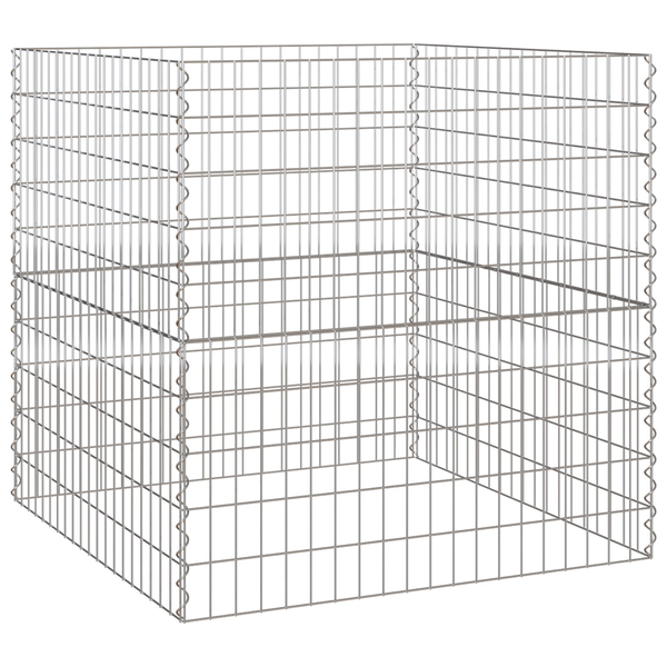 Kerti Komposztáló 100x100x100 cm Horganyzott Acél Négyzet