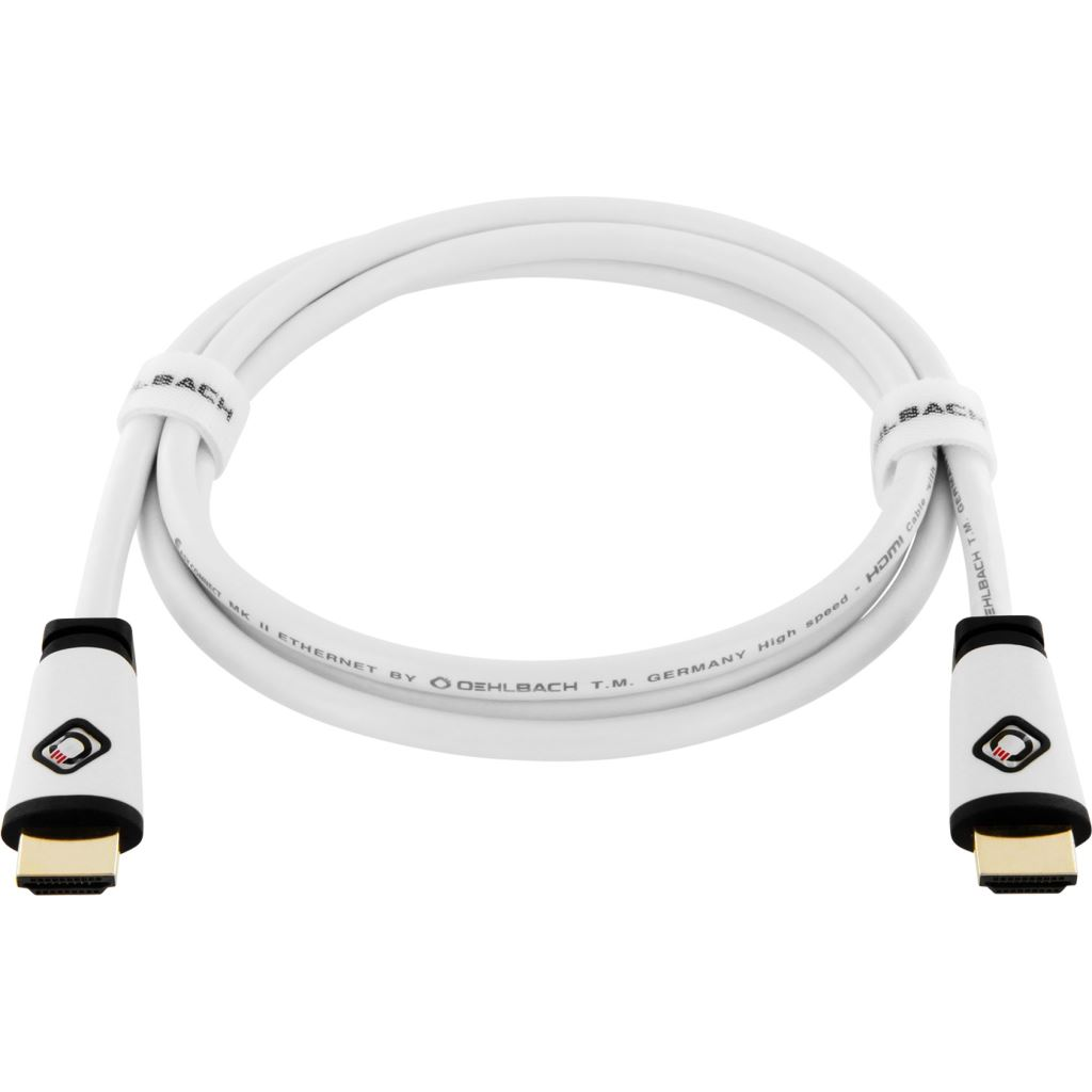 Oehlbach Easy Connect 130 Ethernet képes HDMI kábel fehér 1,5 m (OB 130) (OB 130)