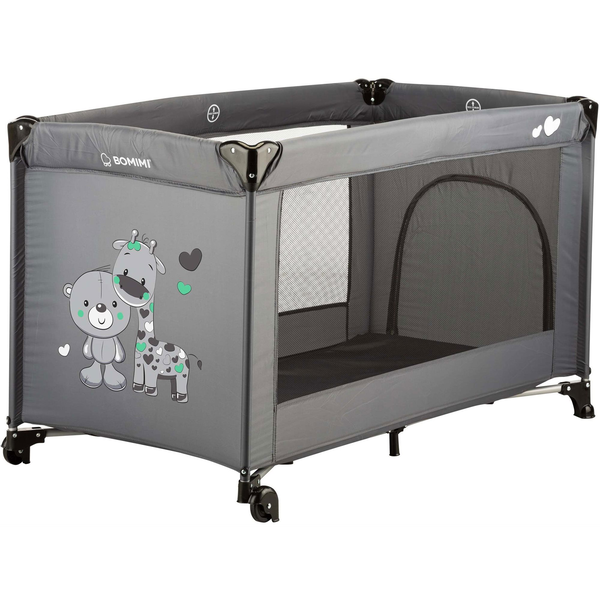 Bomimi MONDO Giraffe &amp; Bear Utazóágy, antracit