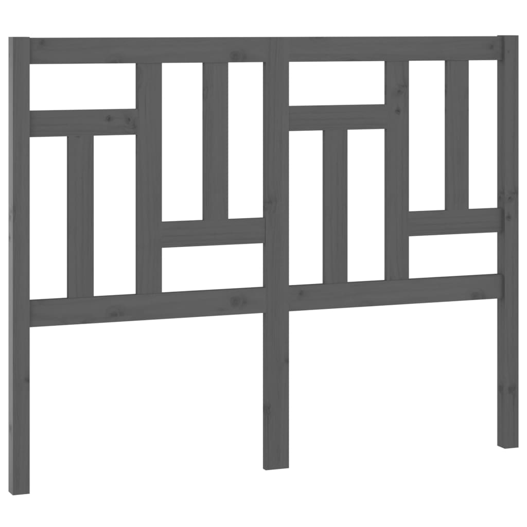 szürke tömör fenyőfa ágyfejtámla 205,5x4x100 cm (818992)