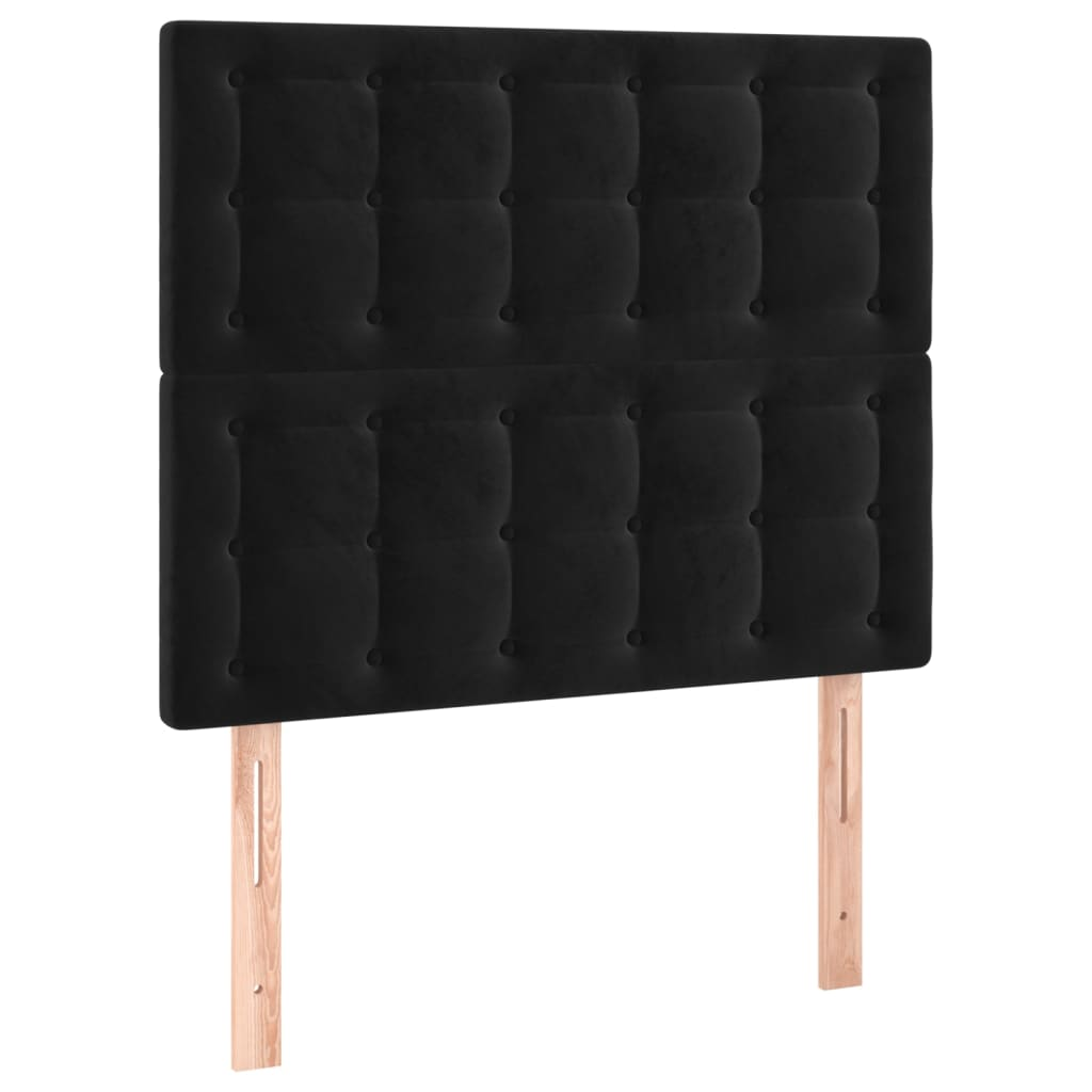 2 db fekete bársony fejtámla 100x5x78/88 cm (3116810)