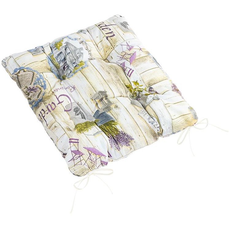 BELLATEX Seat cushion EMA 41/558 quilted 40 × 40 cm, Garden lilac (11199)