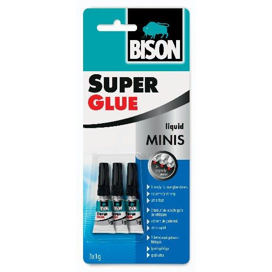 BISON Super Glue Minis 3 × 1 g (8710439215174)
