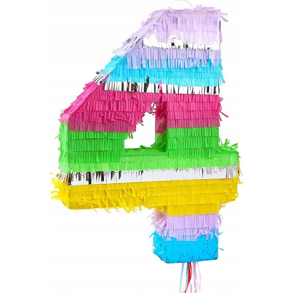 4-es szám formájú pinata - 35 x 7,5 x 50 cm