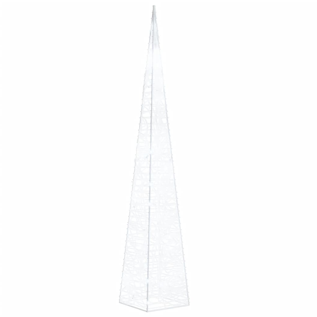 dekoratív hideg fehér fényű LED-es akril fénykúp 60 cm (328956)