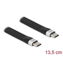 Delock USB-C - USB-C 2 FPC lapos csík kábel 13,5 cm fekete (85770)