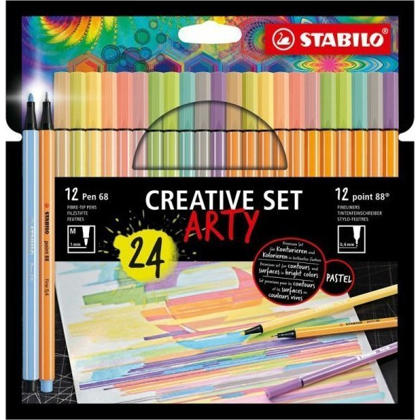 STABILO Creative Set ARTY fijnschrijver Verschillende kleuren 24 stuk(s)