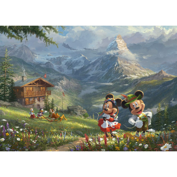 PQ Puzzle 1000 dielikov. THOMAS KINKADE Myšiak Mickey & Minnie v Alpách