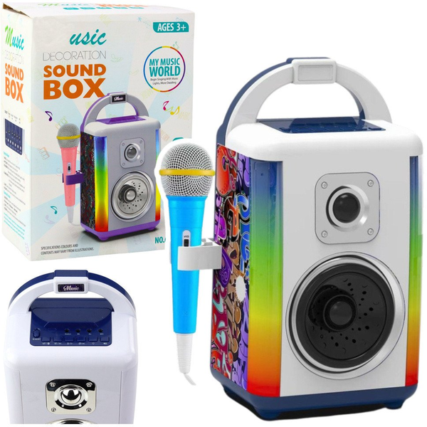 Zenei Készlet Hangdoboz Mikrofon Bluetooth Hangszóró Mp3 Felvétel LED