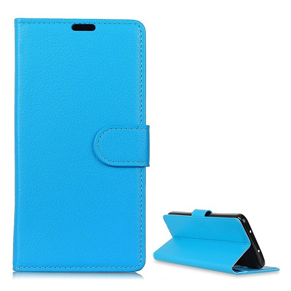 Tok álló, bőr hatású (FLIP, oldalra nyíló, asztali tartó funkció, prémium) VILÁGOSKÉK [Huawei Mate 20 Pro] (5996457812875)