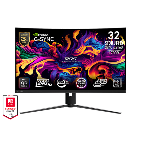 MSI MPG 321CURXDE QD-OLED computerskærm 80 cm (31.5") 3840 x 2160 pixel 4K Ultra HD Sort