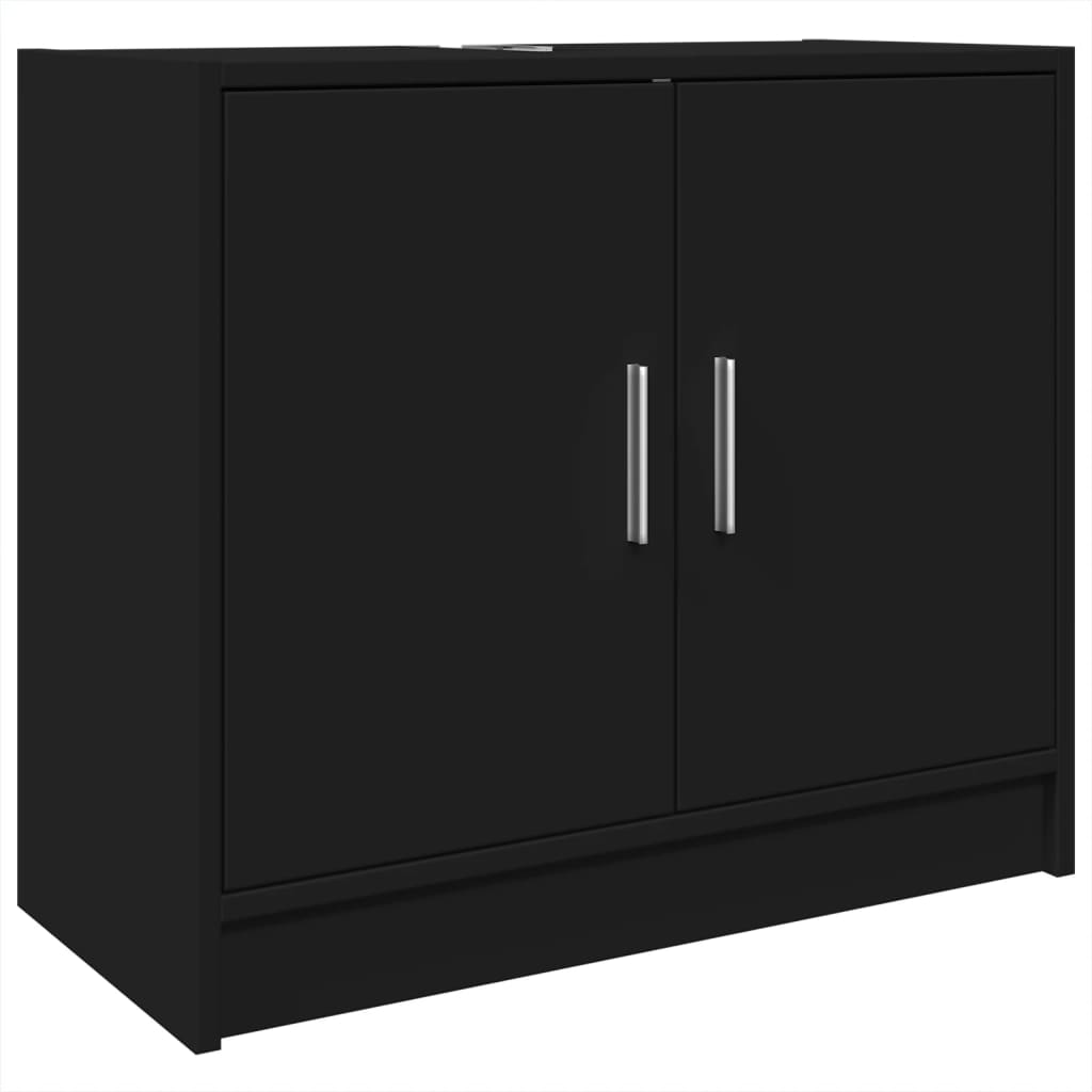 fekete szerelt fa mosdószekrény 63 x 29 x 55 cm (848095)