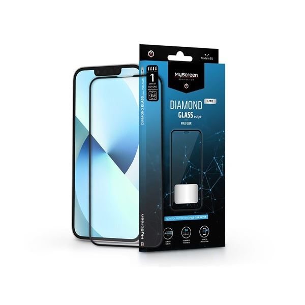 MyScreen Protector Diamond Glass Lite Edge2.5D Full Glue Apple iPhone 13 Mini edzett üveg kijelzővédő fekete kerettel (LA-1967) (LA-1967)