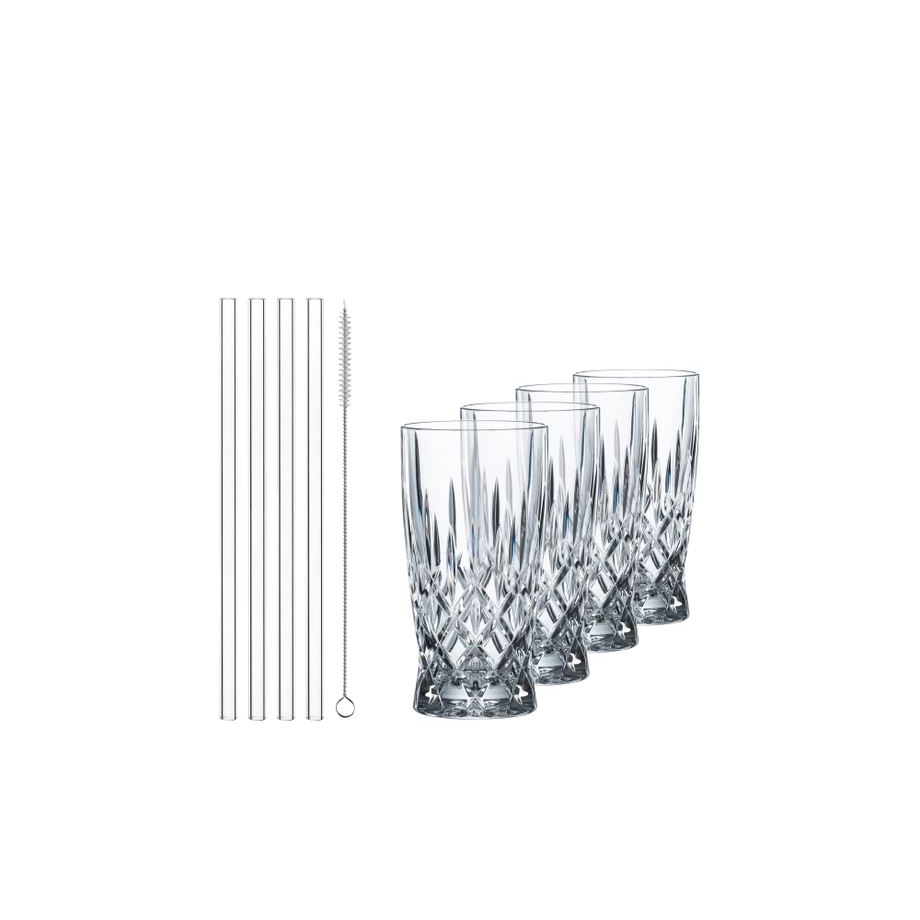 Nachtmann Noblesse Latte Macchiato pohár üveg szívószálakkal 350ml, 4db (104671) (Nachtmann104671)