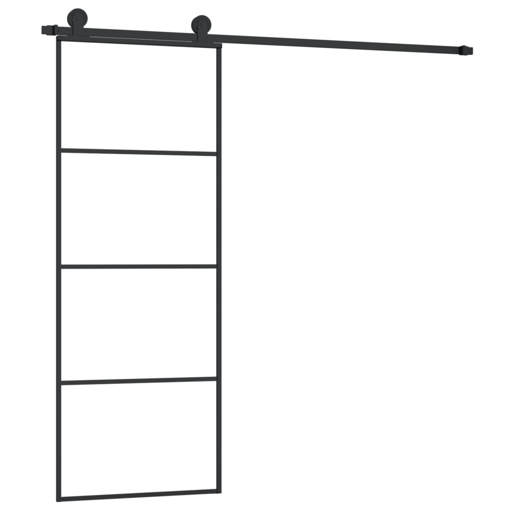 ESG üveg és alumínium tolóajtó fémszerelvény-szettel 76x205 cm (3152146)