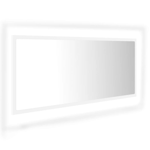 fehér akril LED-es fürdőszobai tükör 100x8,5x37 cm