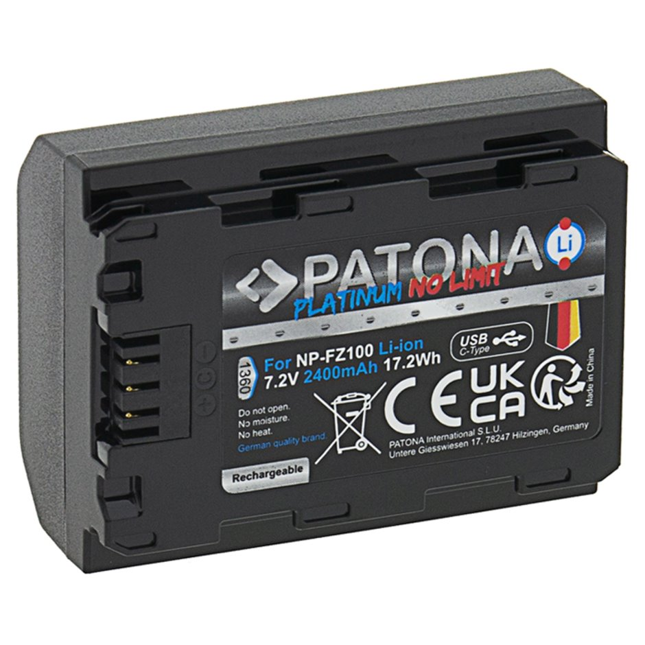 Patona PT1360 (NP-FZ100) akkumulátor Sony fényképezőgépekhez 2400mAh (PT1360)