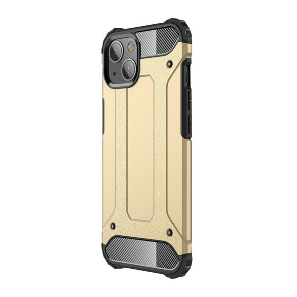 Defender műanyag telefonvédő (közepesen ütésálló, légpárnás sarok, szilikon belső, fémhatás) ARANY [Apple iPhone 13 mini] (5996591097237)