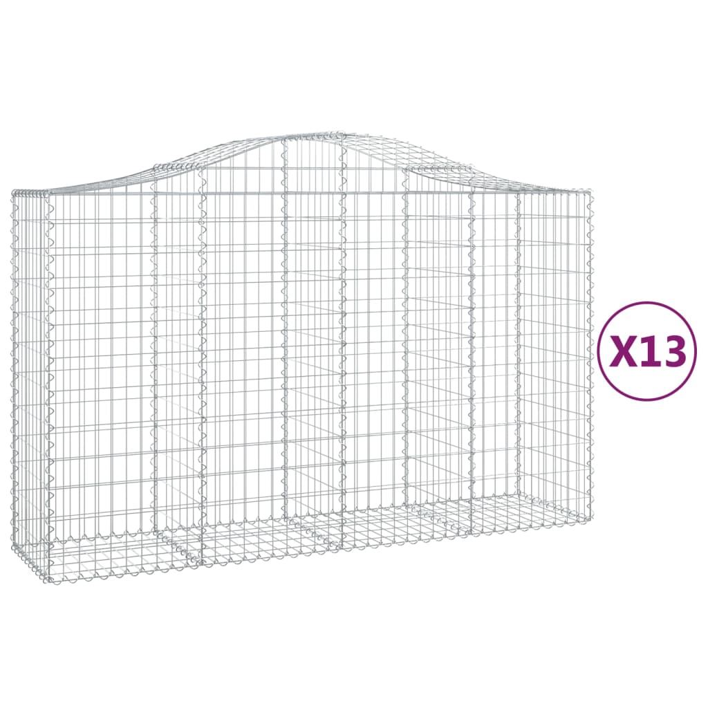 13 db íves horganyzott vas gabion kosár 200x50x120/140 cm (3145672)