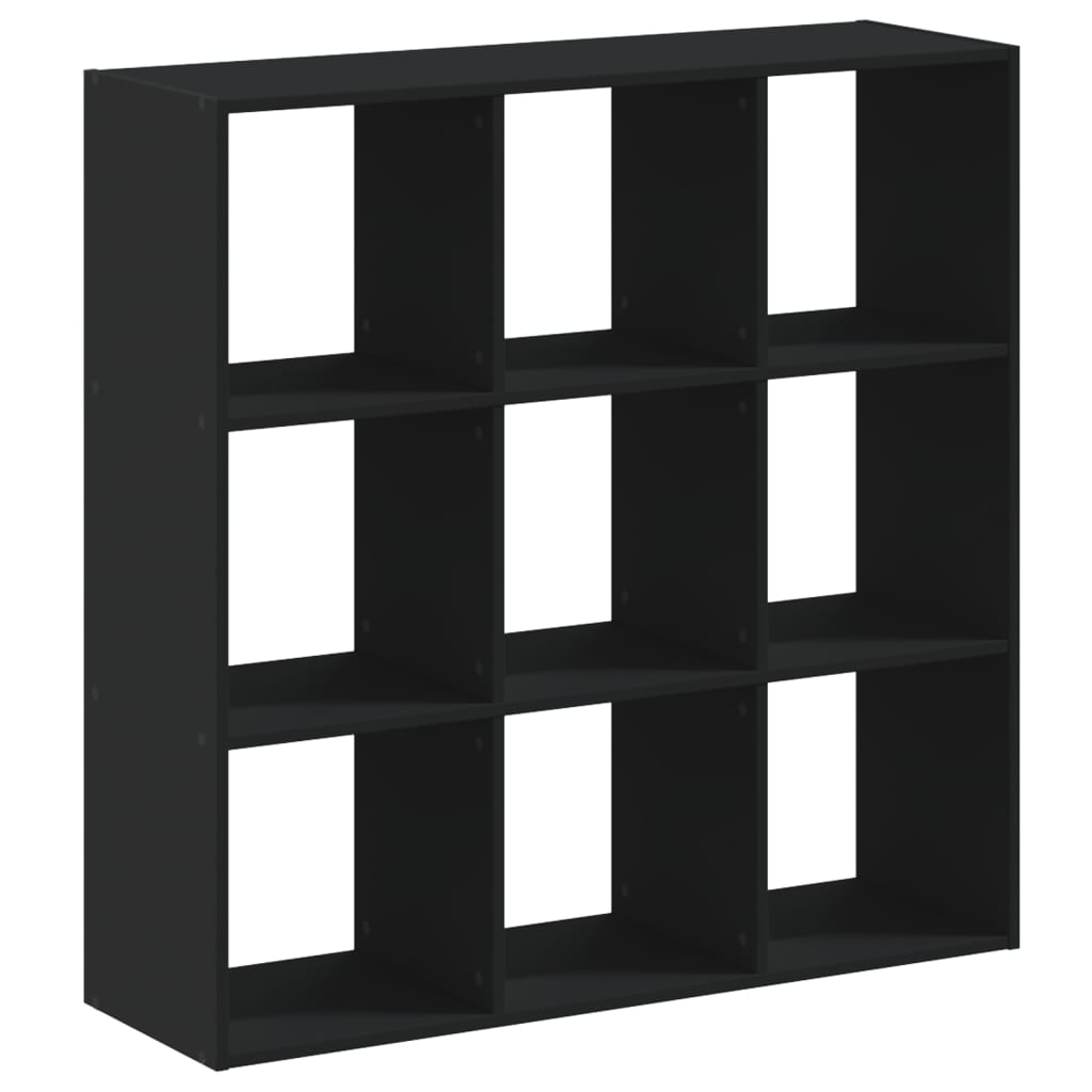 fekete szerelt fa könyvszekrény 102 x 32 x 102 cm (852817)