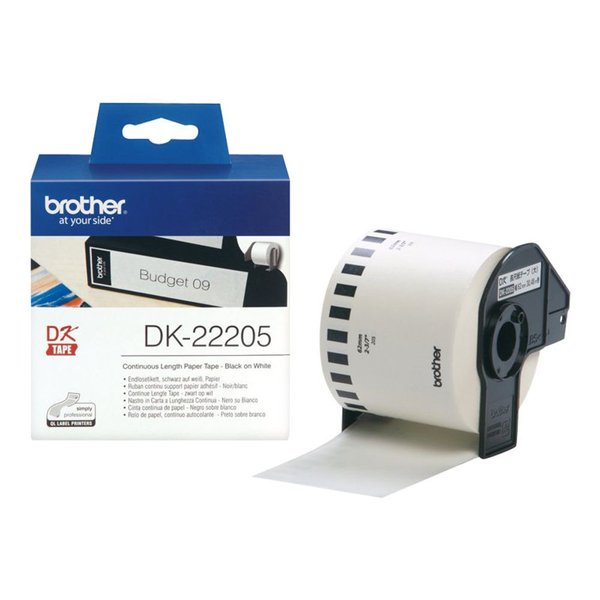 Brother DK-22205 címkéző szalag Fehéren fekete