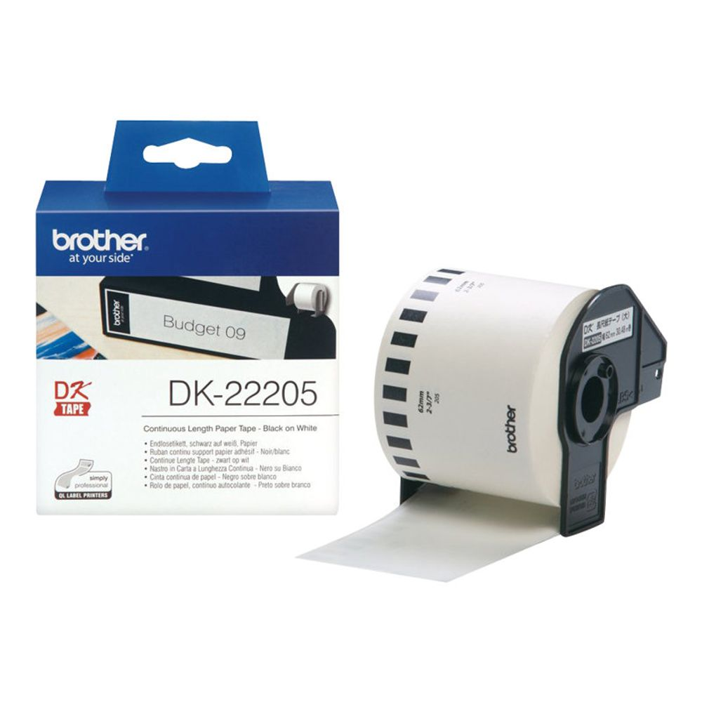 Brother DK-22205 címkéző szalag Fehéren fekete (DK22205)