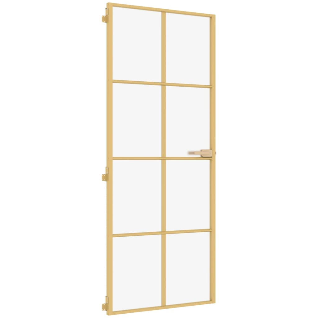 arany edzett üveg és alumínium vékony beltéri ajtó 93x201,5 cm (155146)